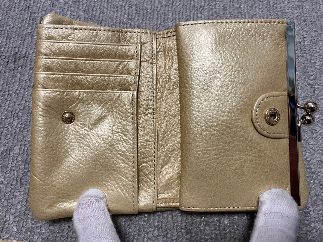 ANNA SUI レザー三つ折り財布 ゴールド アナスイ