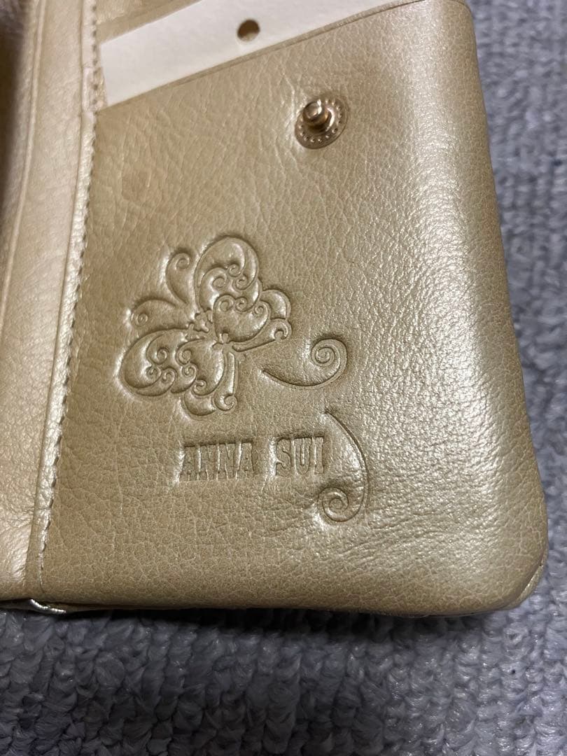 ANNA SUI レザー三つ折り財布 ゴールド アナスイ