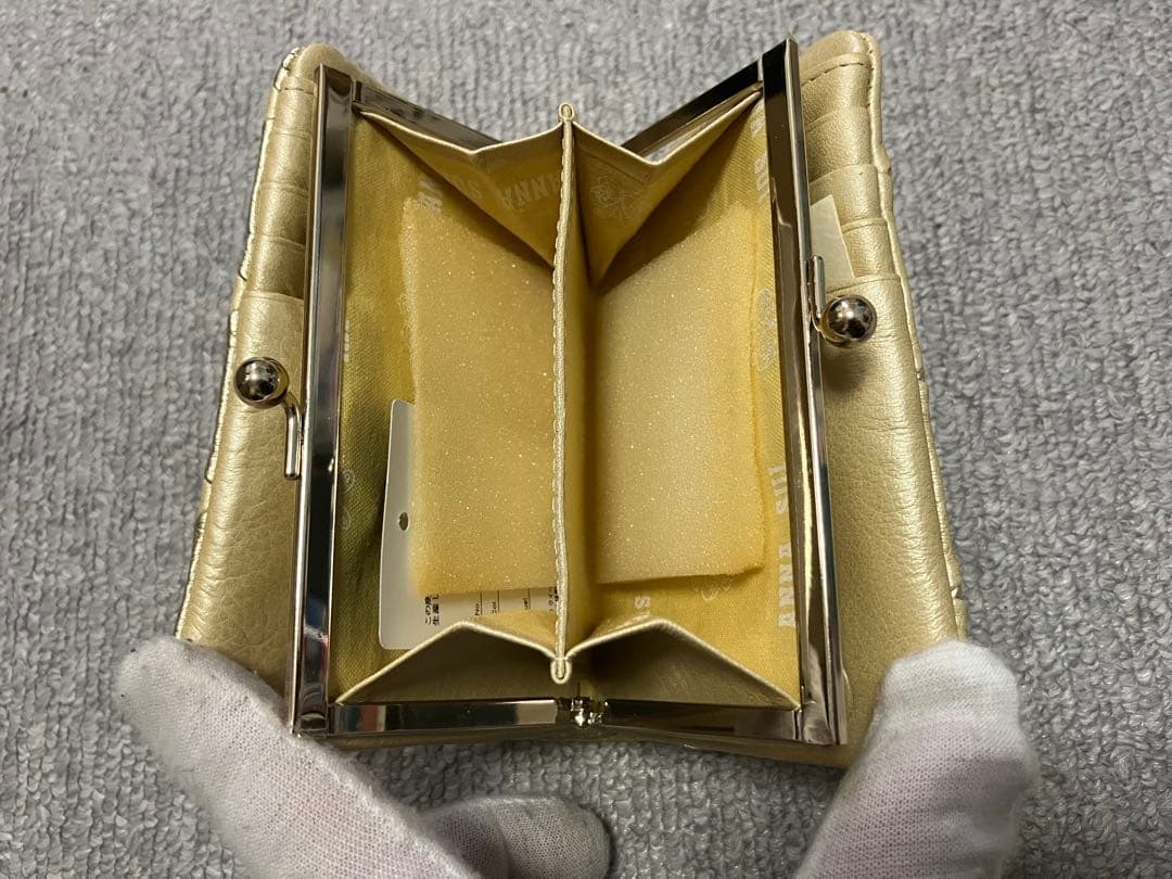 ANNA SUI レザー三つ折り財布 ゴールド アナスイ