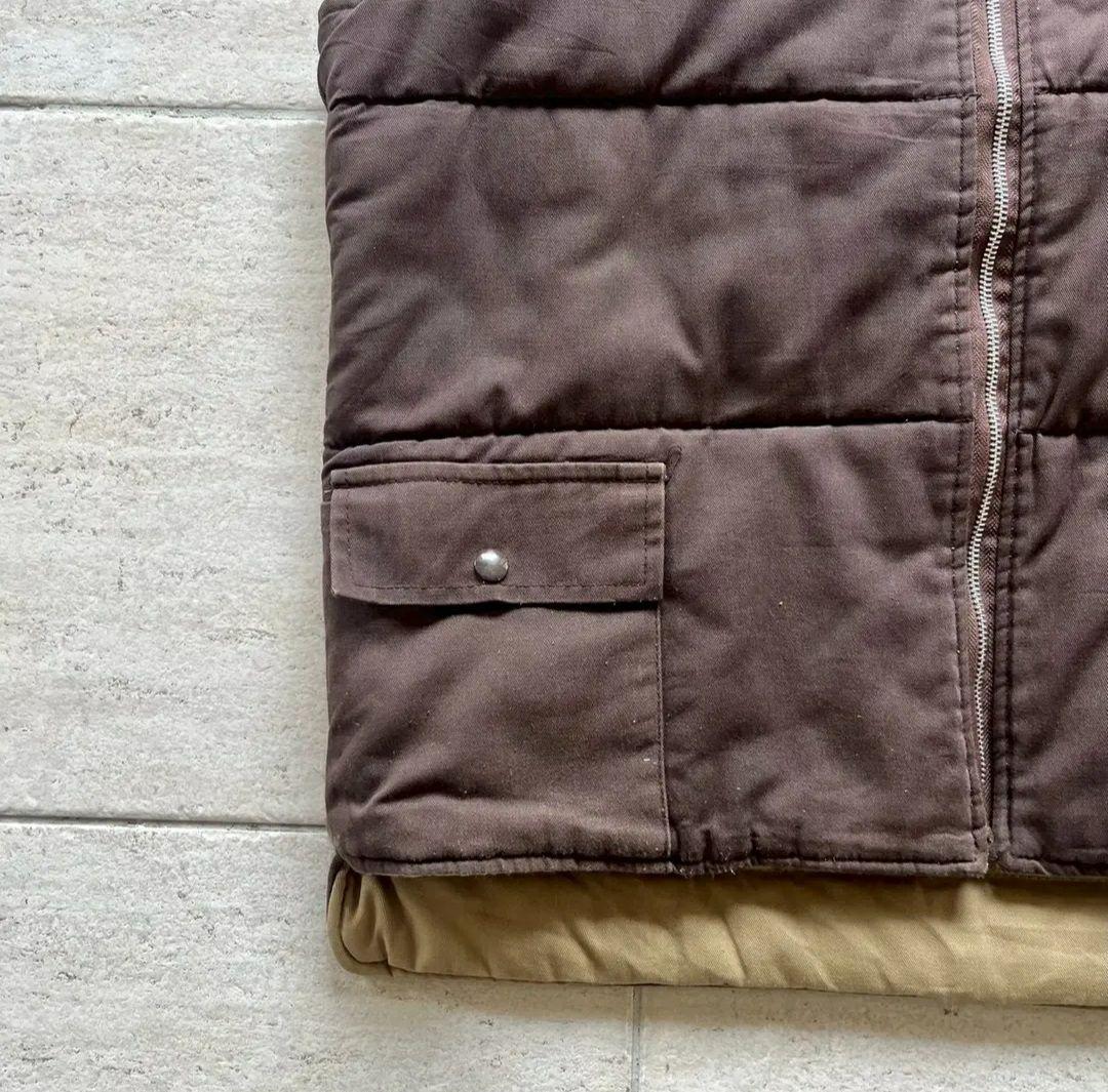 80's ダウンベスト　ブラウン　リバーシブル　XL