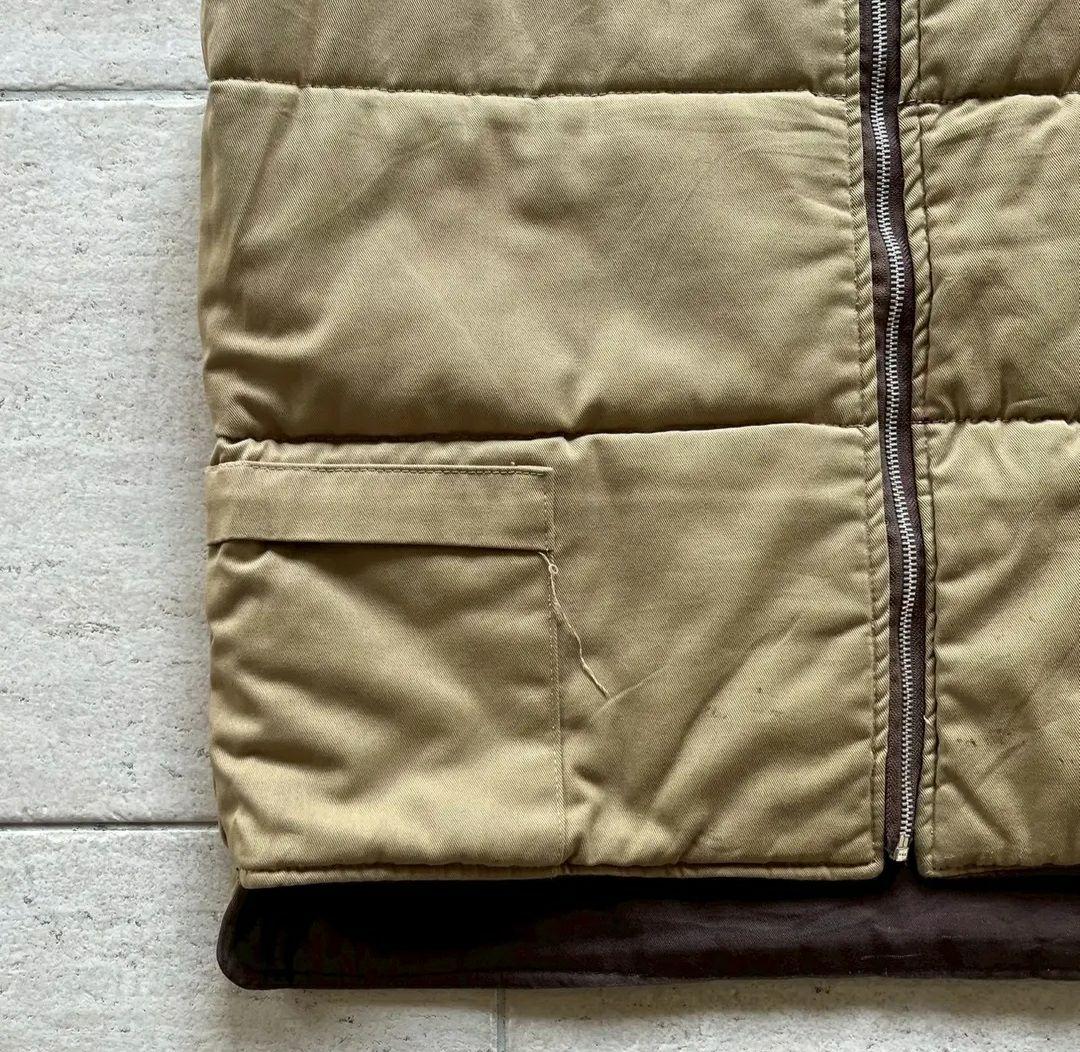 80's ダウンベスト　ブラウン　リバーシブル　XL