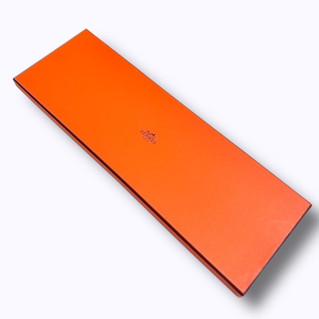 新品　箱有　エルメス ネクタイ オレンジ シルク100% ビジネス フォーマル