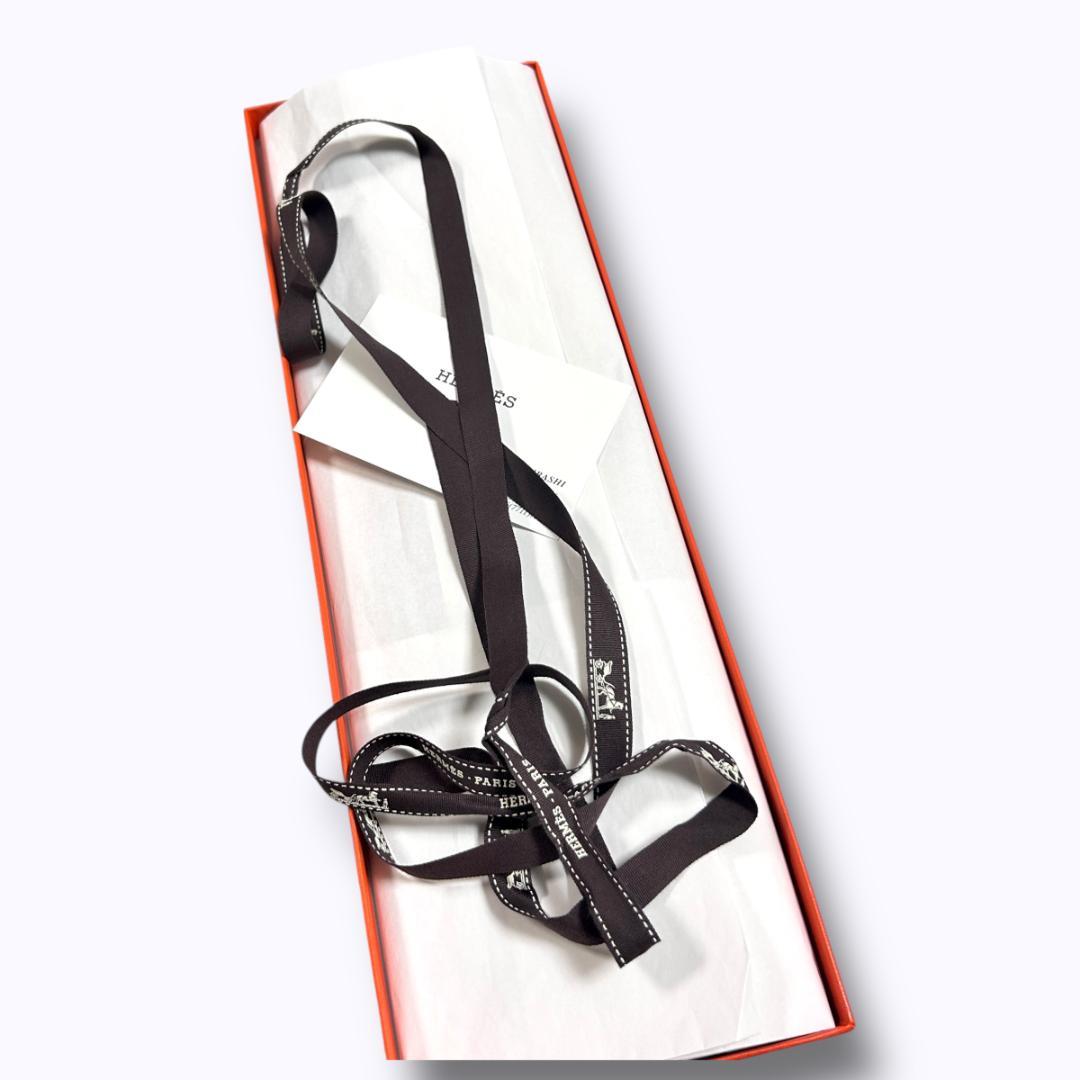 新品　箱有　エルメス ネクタイ オレンジ シルク100% ビジネス フォーマル