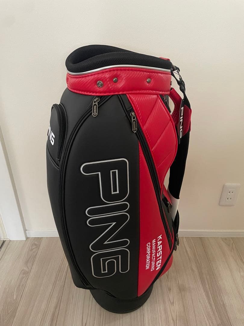 新品　PING キャディバッグ 35544-01 レッド　ブラック