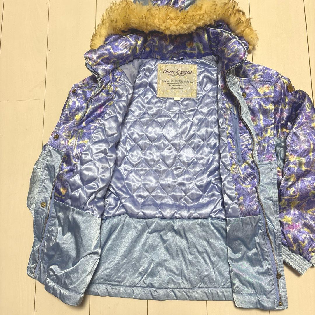 最終値下げヴィンテージ スノーウェア　ウールフード付き上下　スキーウェア金ボタン