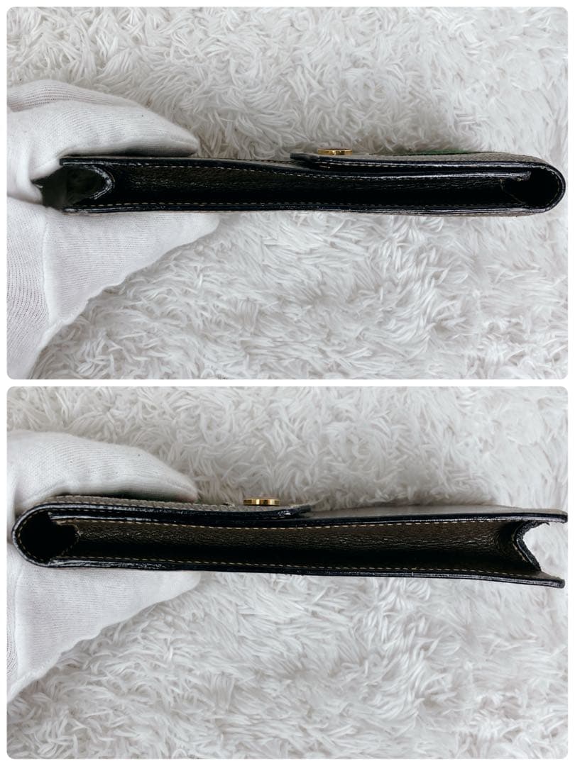 オールドグッチ グッチ メガネケース ペンケース シェリーライン 本革 茶