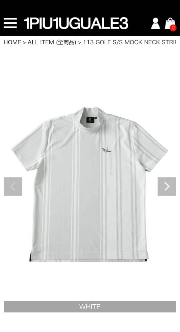 ウノピゥ 1PIU1UGUALE3 ゴルフ モックネック 白 GRT251 4