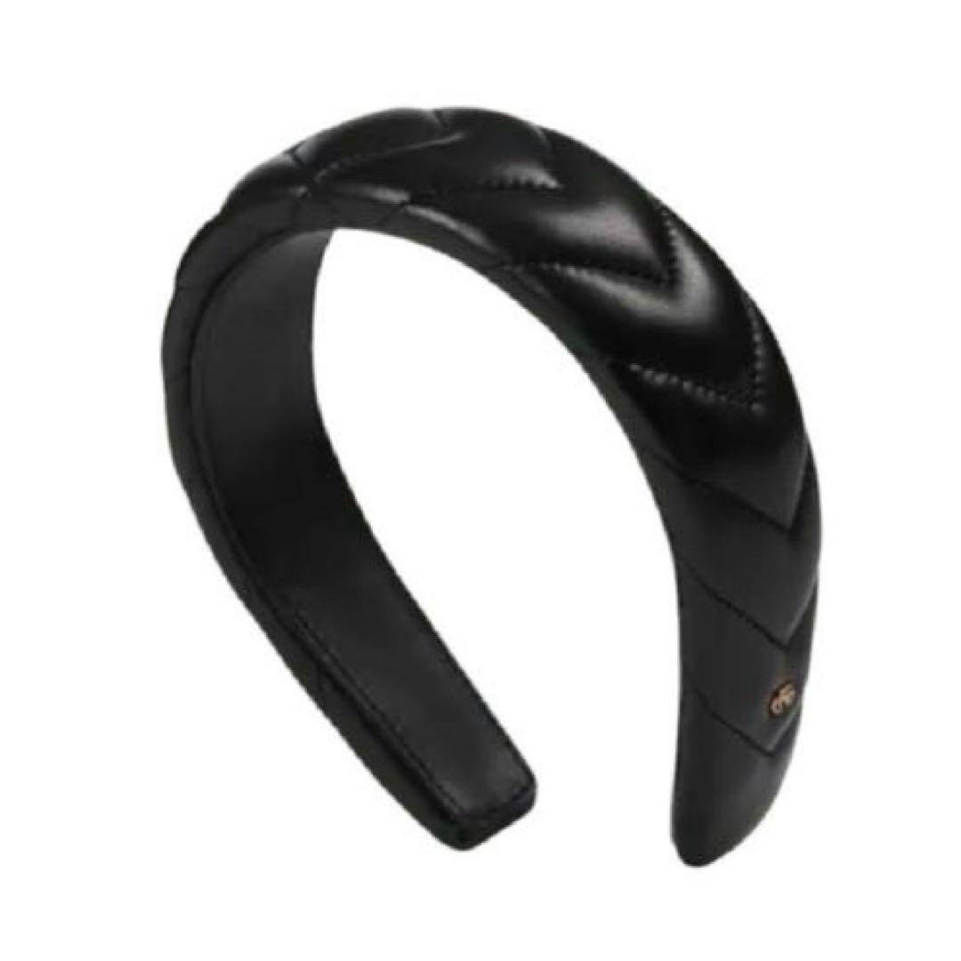 GUCCI　グッチ　ラムスキンレザー　キルティング　カチューシャ