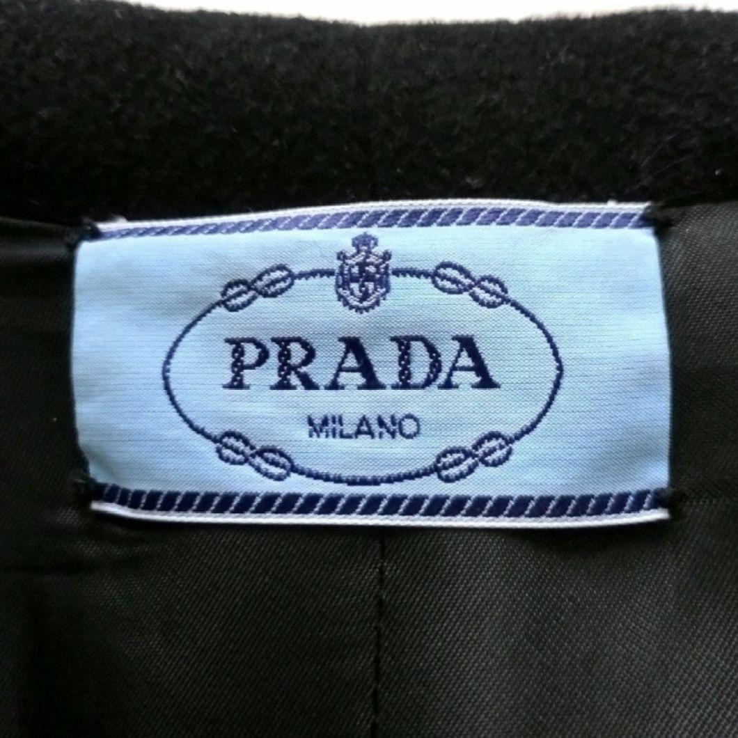 ✨美品✨プラダ　WOOL ポンチョ コート　ショールカラー ブラック　サイズ44