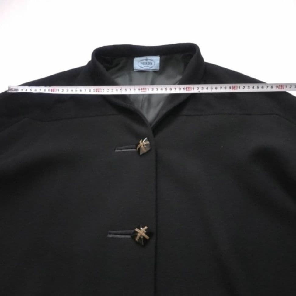 ✨美品✨プラダ　WOOL ポンチョ コート　ショールカラー ブラック　サイズ44