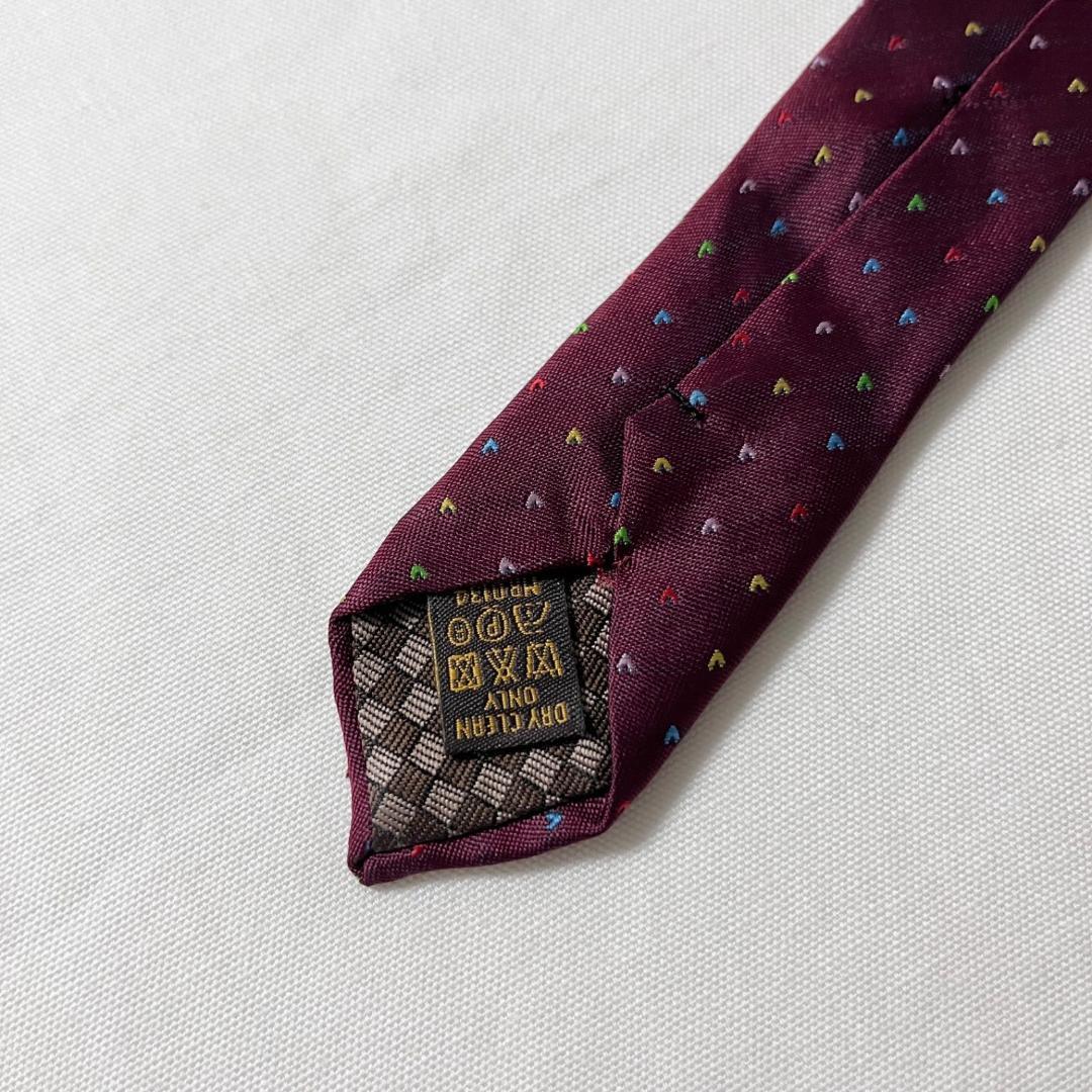 LOUIS VUITTON ルイヴィトン ネクタイ バーガンディー ハート柄