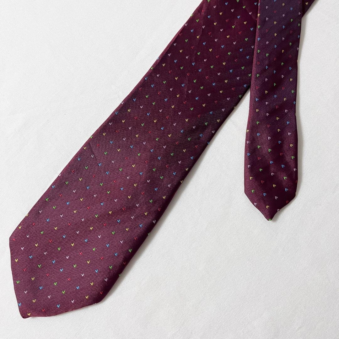 LOUIS VUITTON ルイヴィトン ネクタイ バーガンディー ハート柄