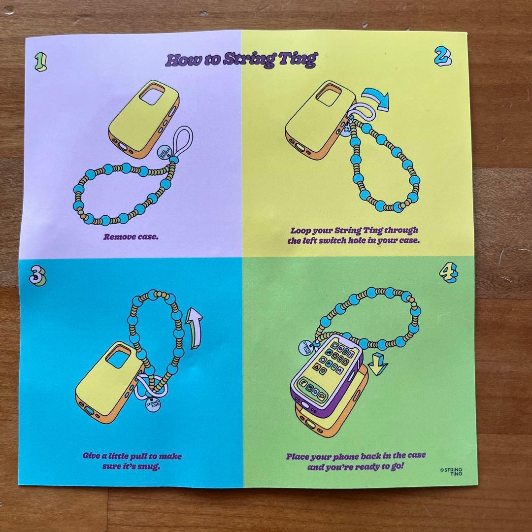 *STRING TING* ハートビーズ スマホストラップ