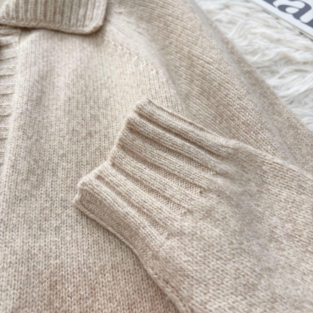 美品✨マックスマーラ　カシミヤウールロングニットカーディガン　ベージュ　M