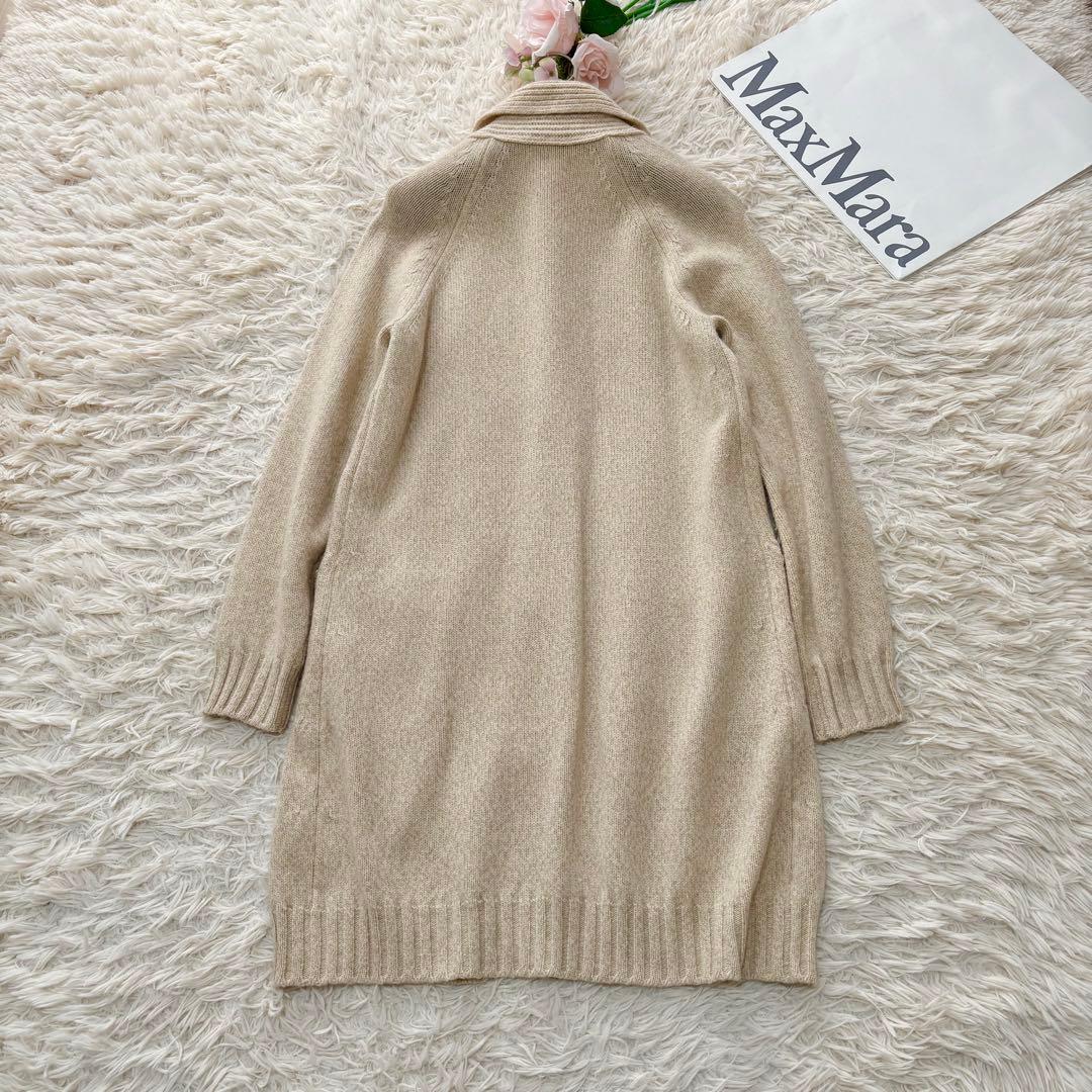 美品✨マックスマーラ　カシミヤウールロングニットカーディガン　ベージュ　M