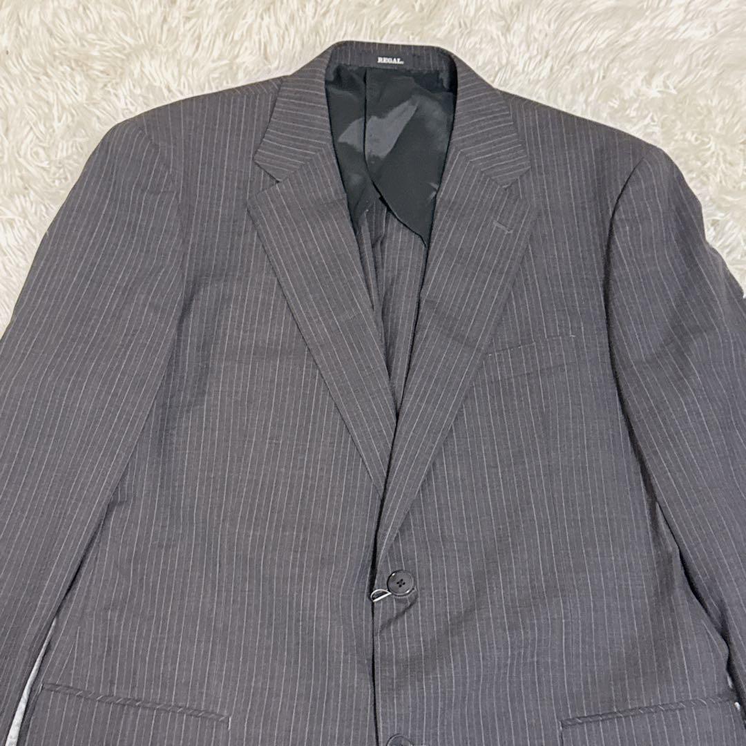 新品タグ付き 大きいサイズ REGAL リーガル ストライプ グレー E10