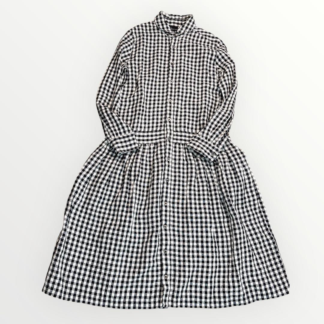 SA-RAH サラ チビ襟 シャツ ワンピース リネン