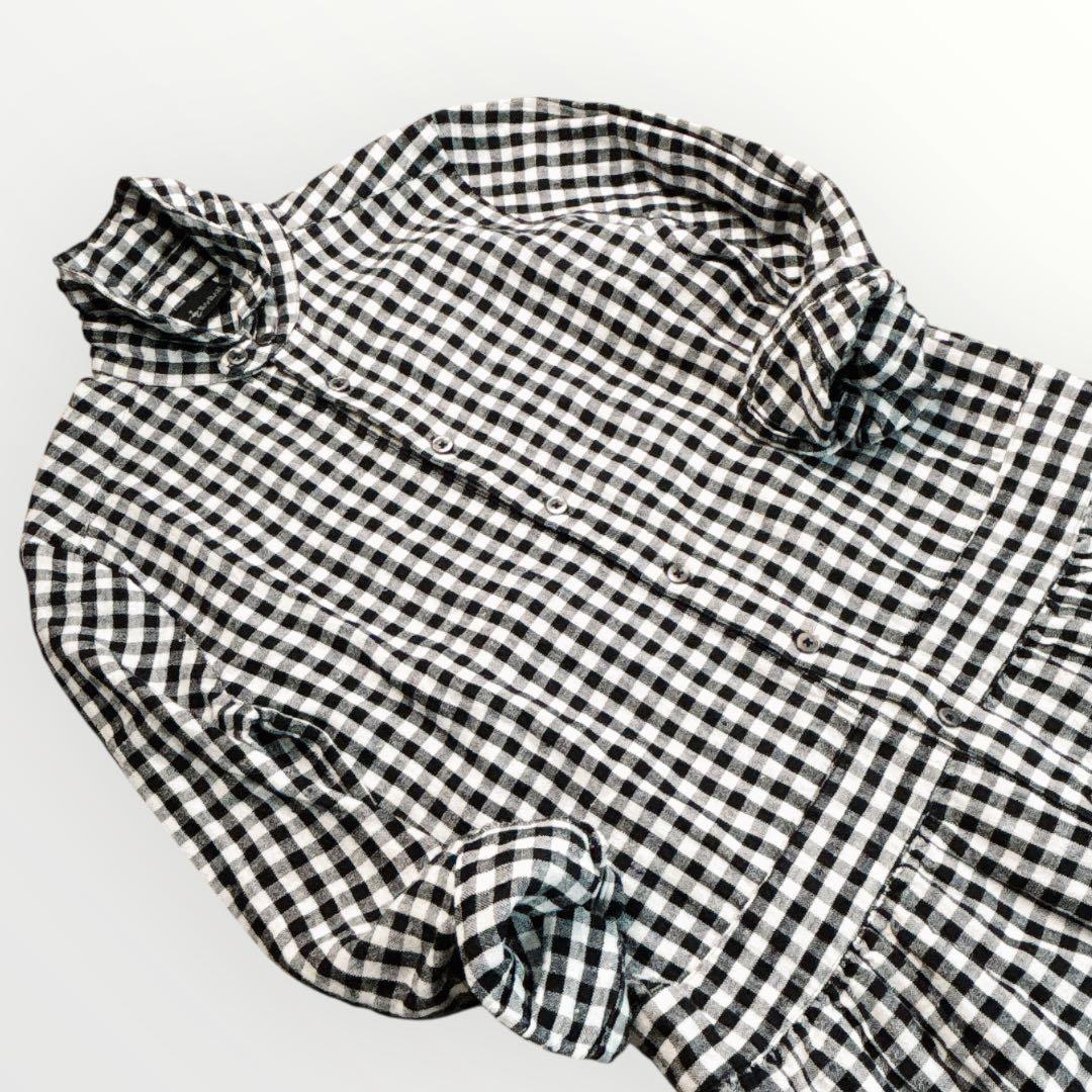 SA-RAH サラ チビ襟 シャツ ワンピース リネン