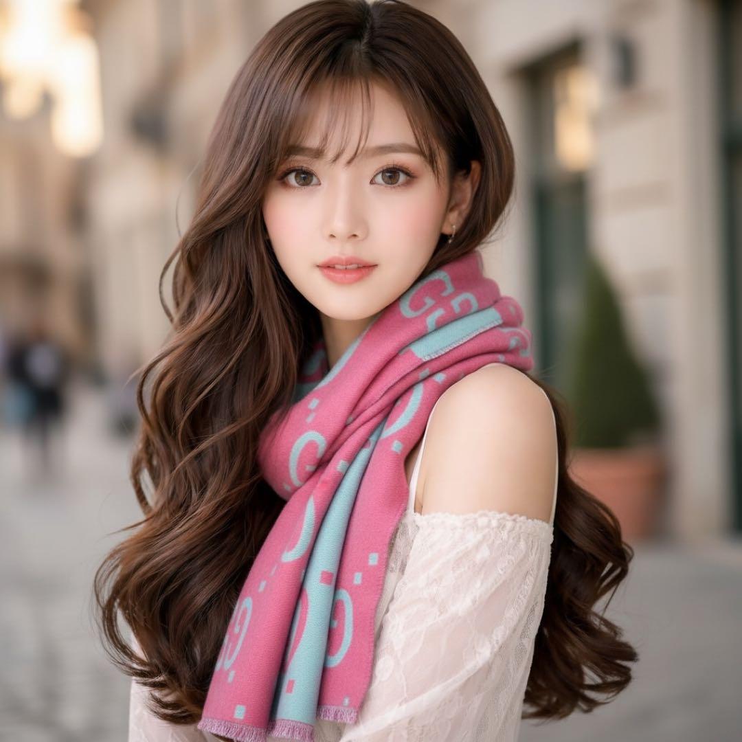 《入手困難》グッチ ジャガードマフラー ウール シルク GG リバーシブル