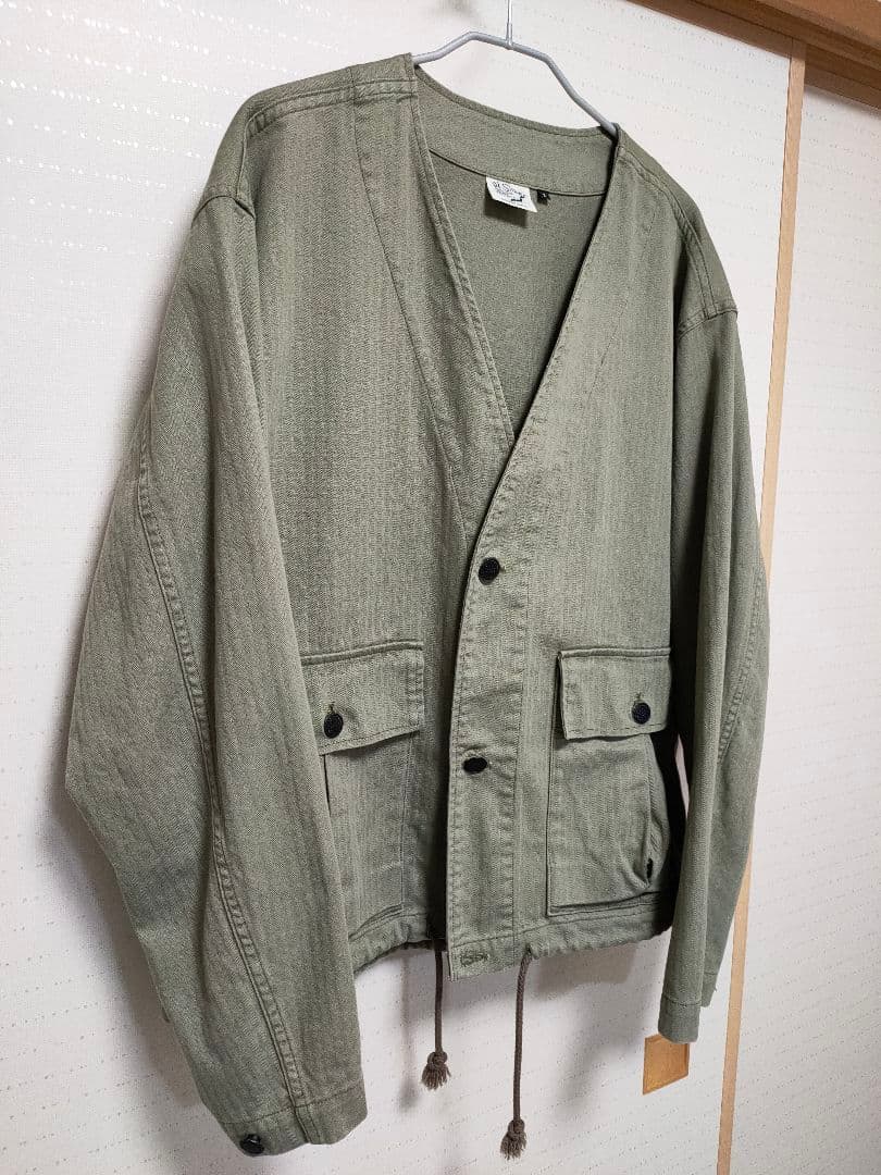 【orSlow / オアスロウ】Vネック ヘリンボーン ツイルジャケット