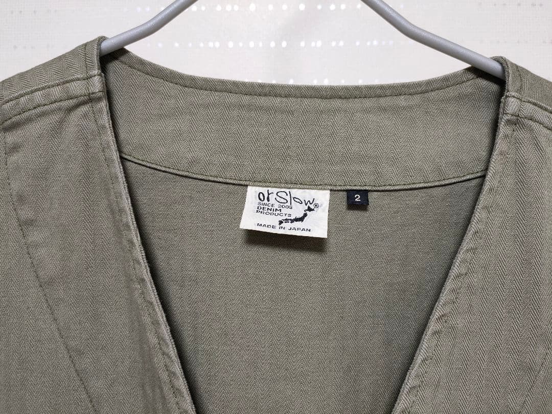 【orSlow / オアスロウ】Vネック ヘリンボーン ツイルジャケット