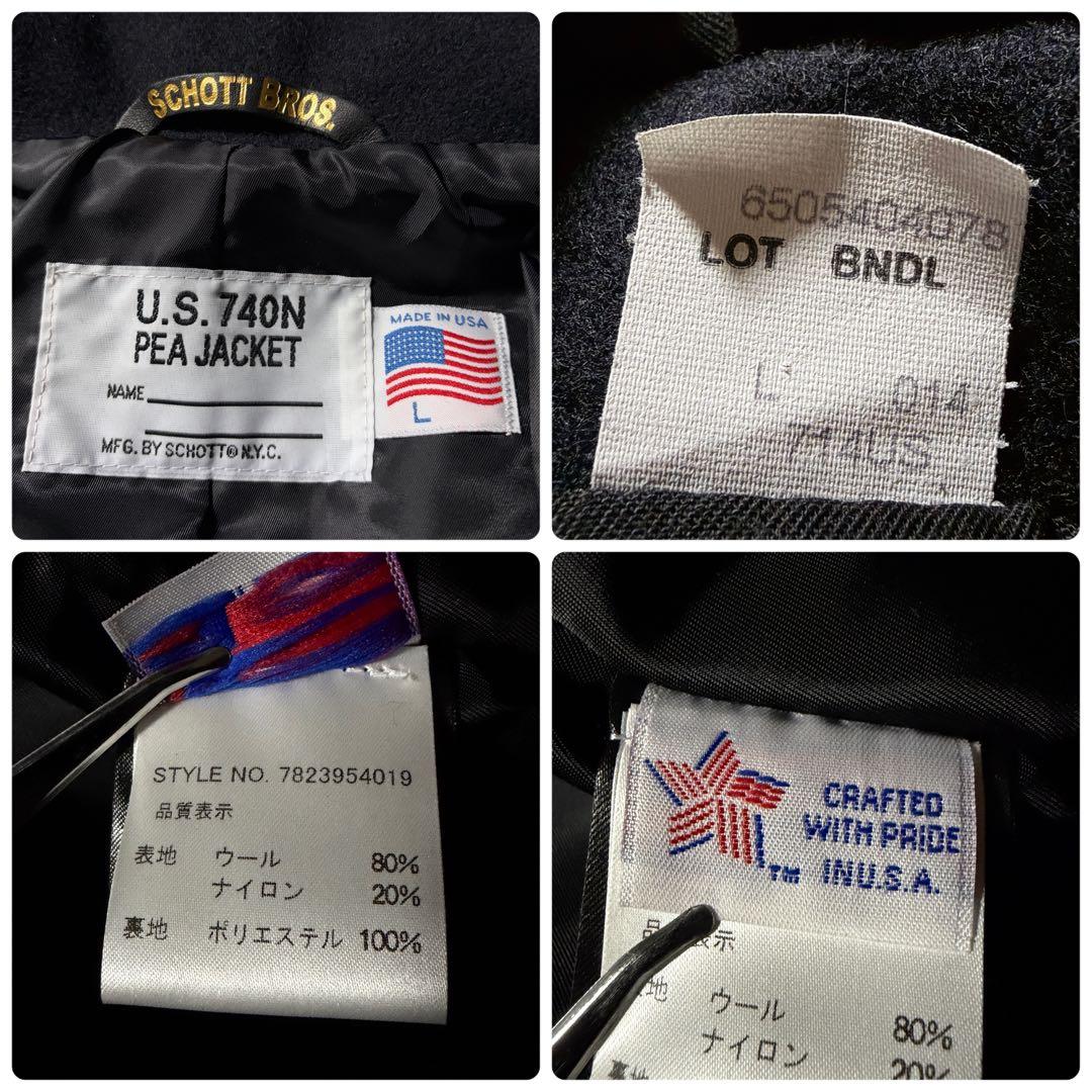 極美品■Schott 714US LONG MELTON PEA COAT L