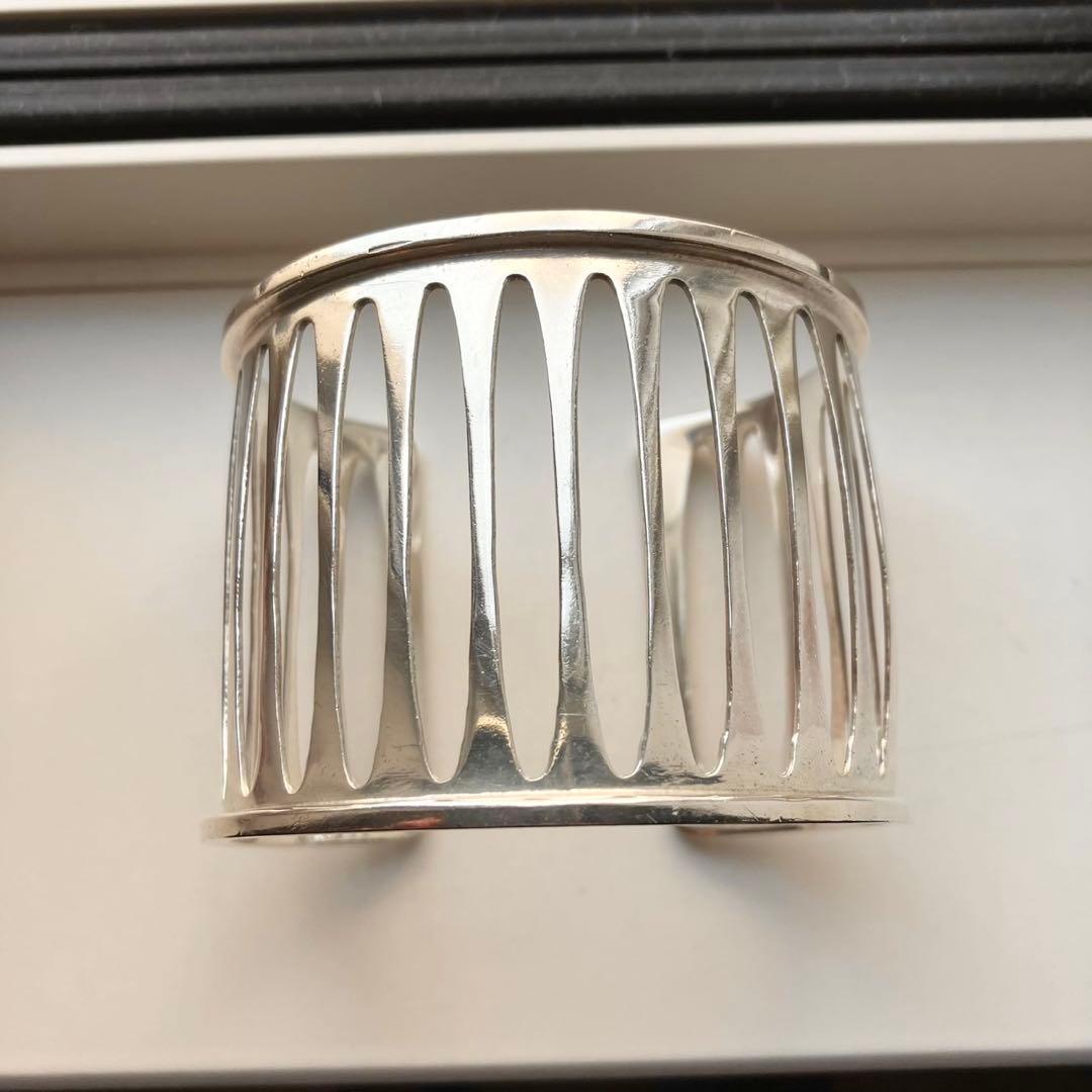 希少 メキシカンジュエリー 鳥かご型 シルバー925 ワイドバングル