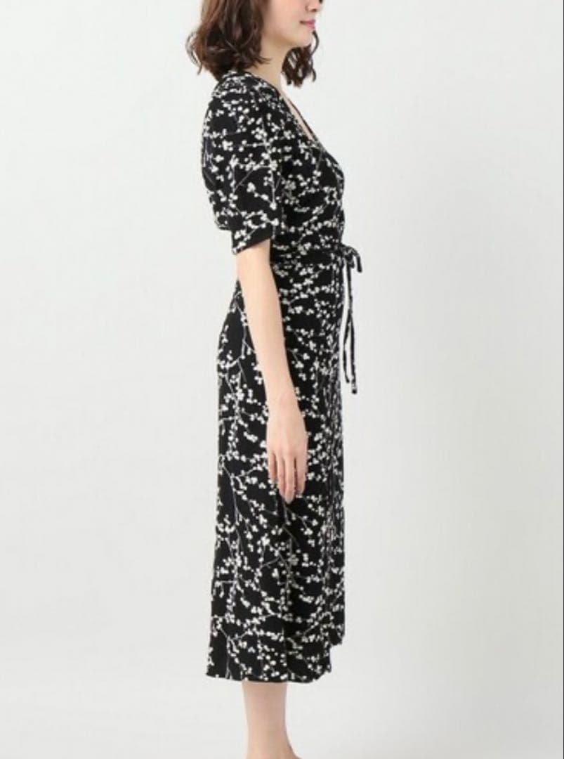ROUJE Cherry fleurs Gabin 黒 ラップワンピース 36