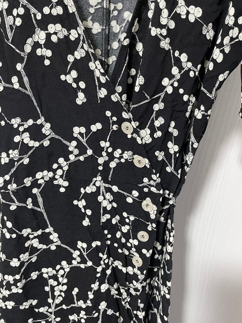 ROUJE Cherry fleurs Gabin 黒 ラップワンピース 36