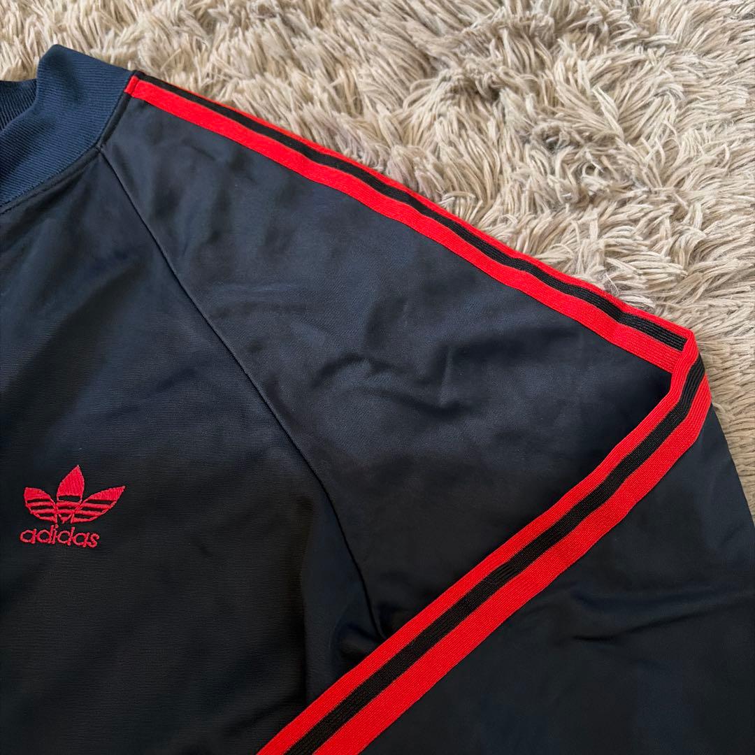 美品 80s adidas ネイビー レッド ストライプ ジャケット