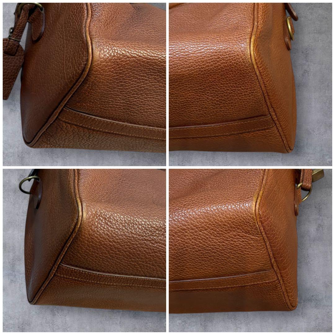 【超希少・鍵付】ラルフローレン レザーボストンバッグ ミニボストン 本革 南京錠