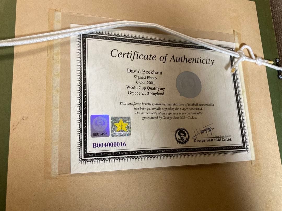 ジョージ・ベスト社 額縁入り サッカー デビット・ベッカム 2002年W杯