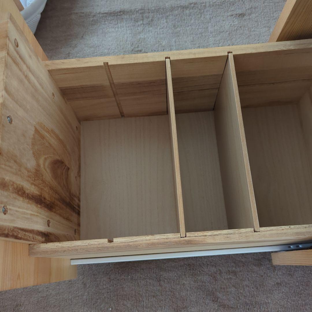 無印良品 パイン材 デスクワゴン デスクキャビネット