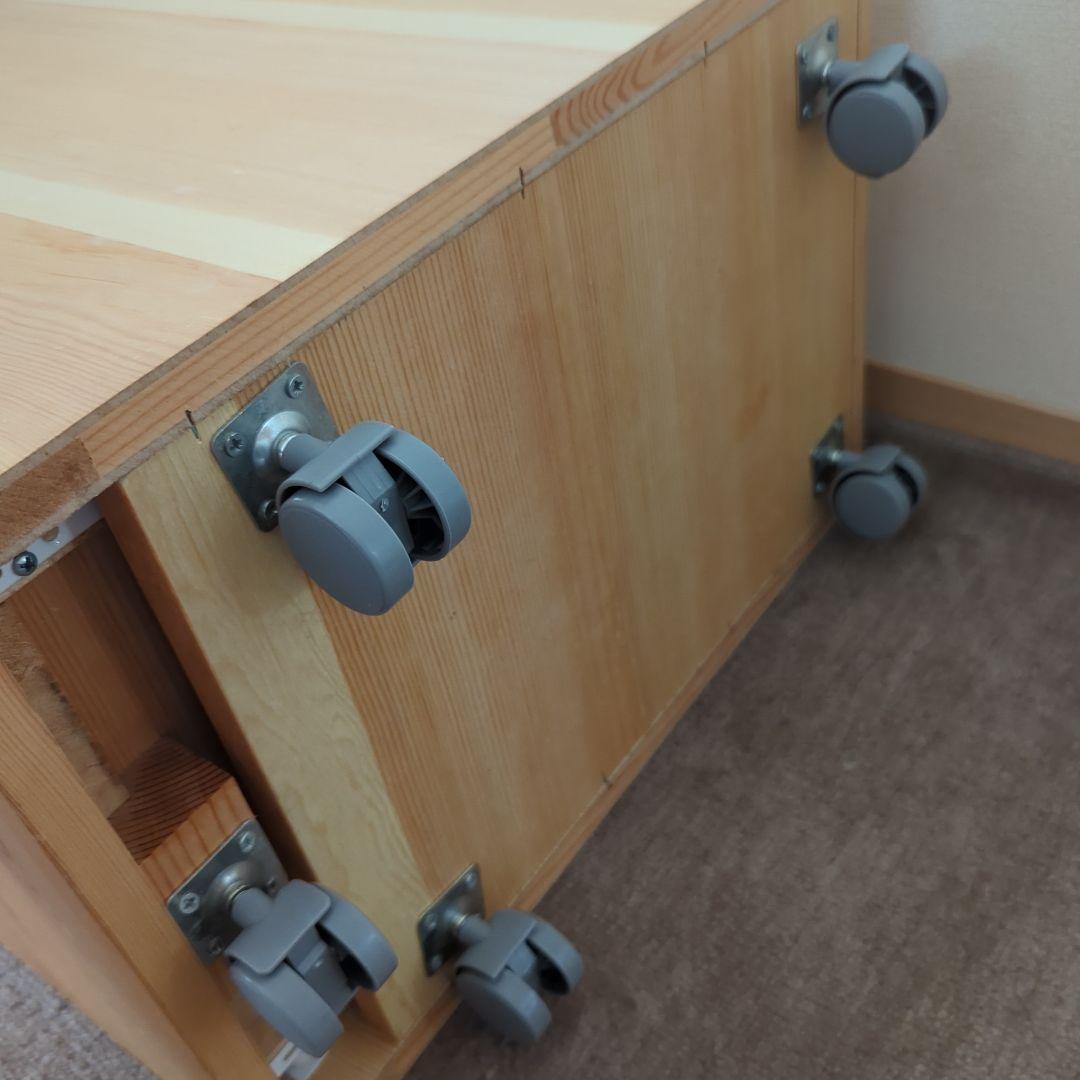 無印良品 パイン材 デスクワゴン デスクキャビネット