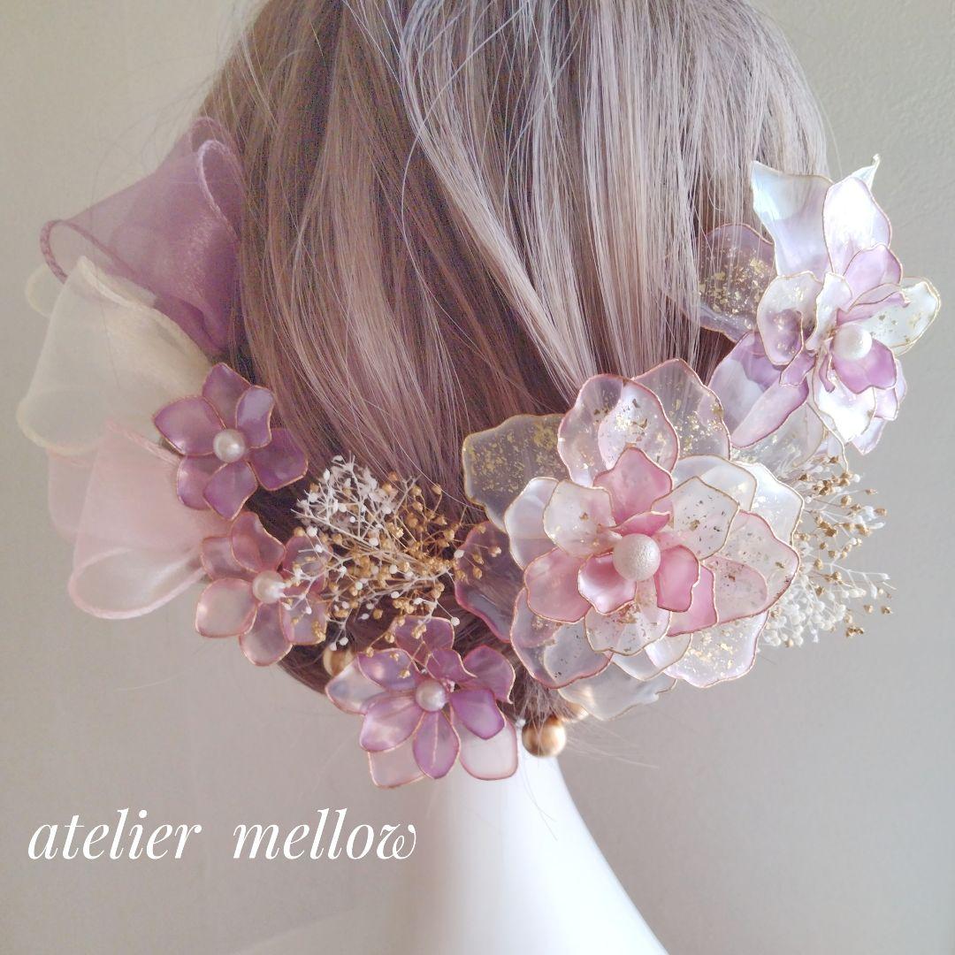 成人式 髪飾り 卒業式 ウェディング アメリカンフラワーC925【5パーツ追加】