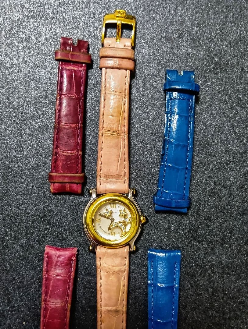 【限定品】★ Chopard 時計 シルバー×ゴールド ★替えベルト付【月と星】