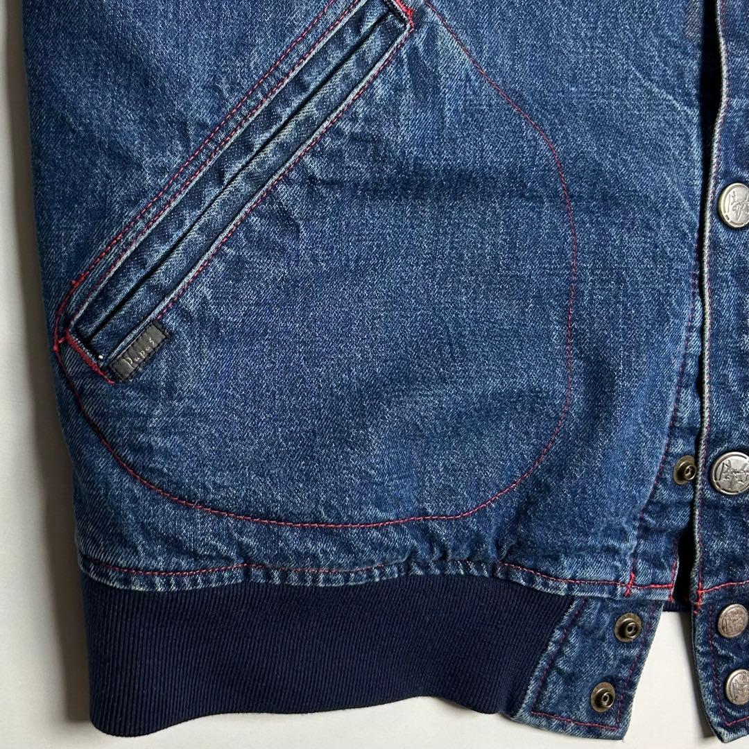 【希少】PAPAS(パパス)インディゴデニムボンバージャケット/ブルゾン/M