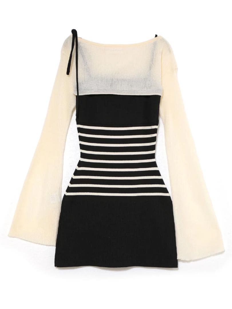 ワンピース Candice set mini dress / black andmary