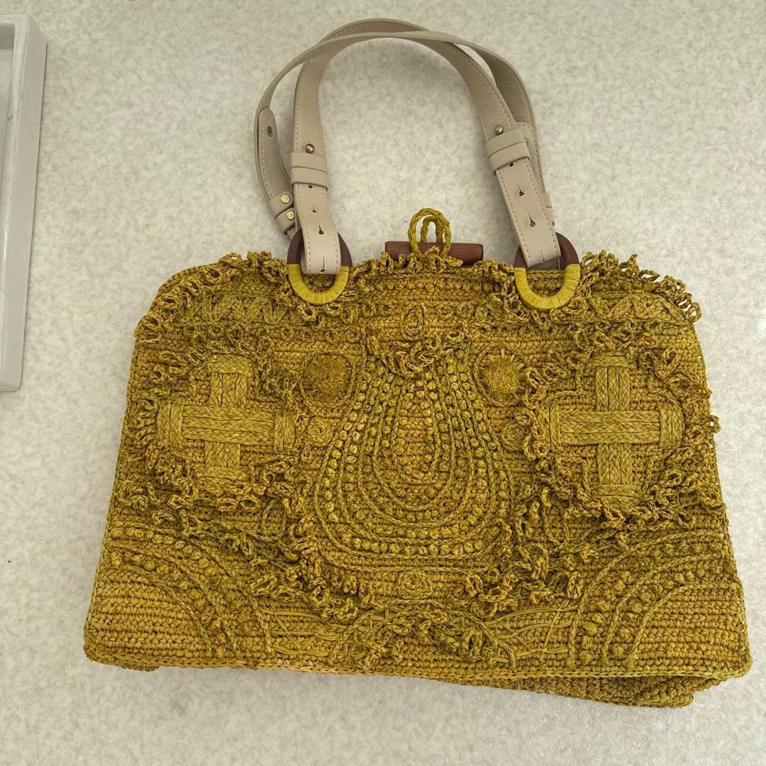 JAMIN PUECH イエロー かごバッグ