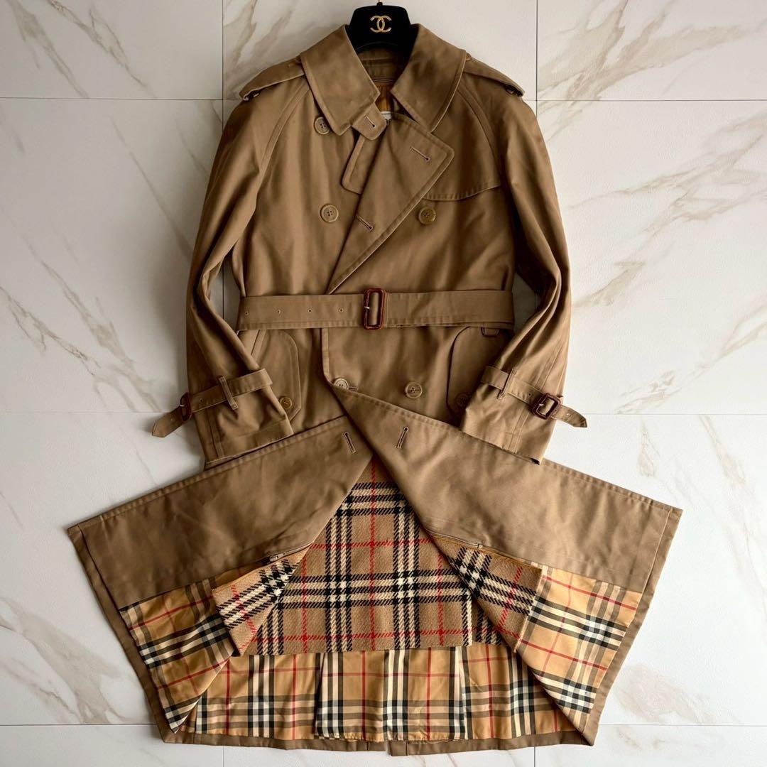 人気◆バーバリー ベルト ライナー付き トレンチコート ベージュ M
