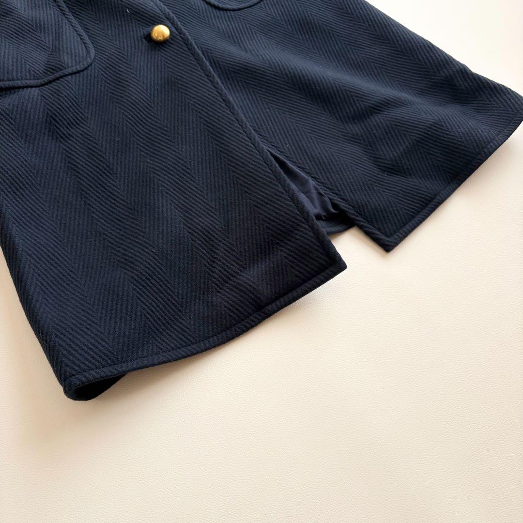 美品✨トリーバーチ ウールコート ネイビー 金ボタン ロング丈