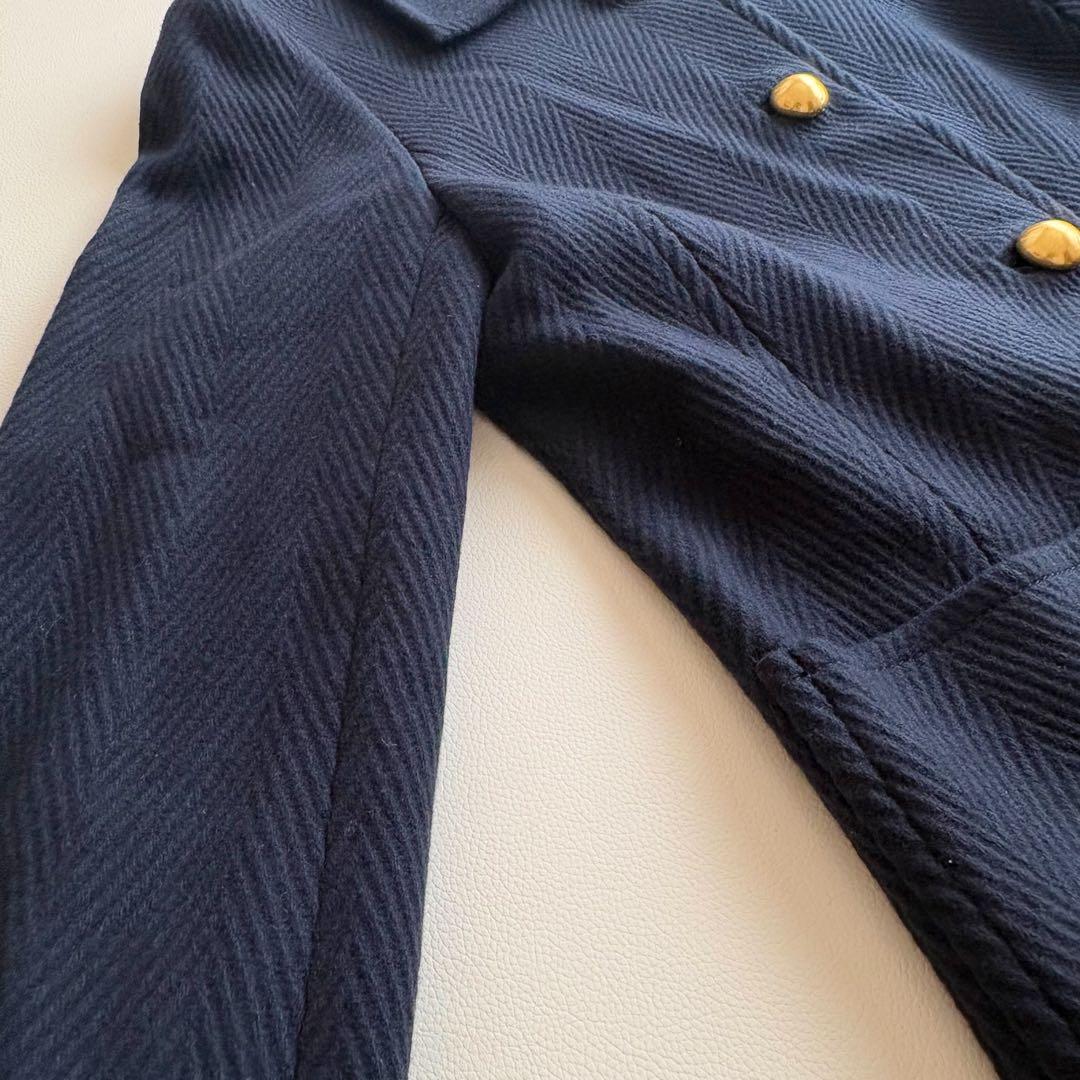 美品✨トリーバーチ ウールコート ネイビー 金ボタン ロング丈