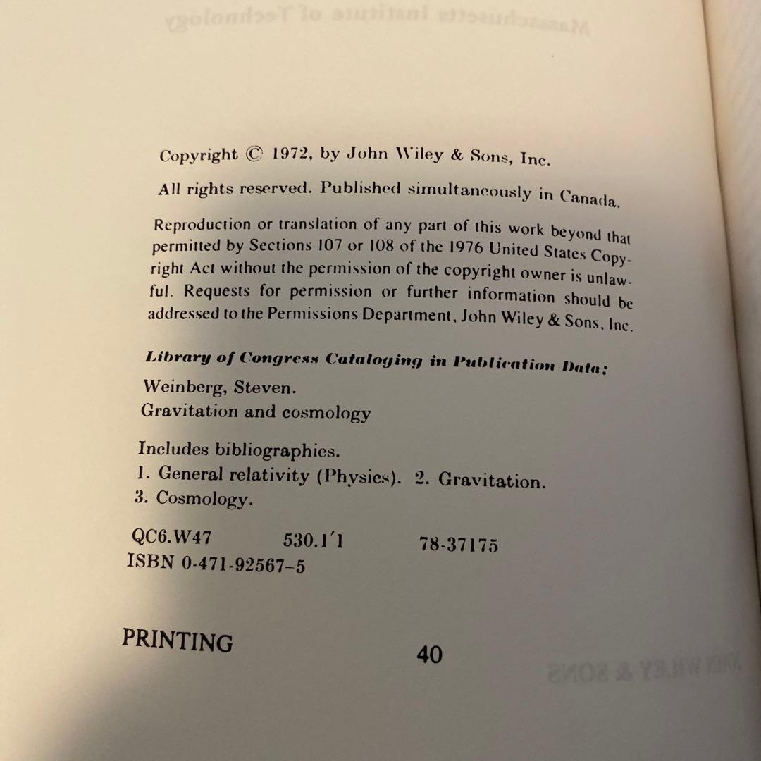 洋書 GRAVITATION AND COSMOLOGY S. WEINBERG
