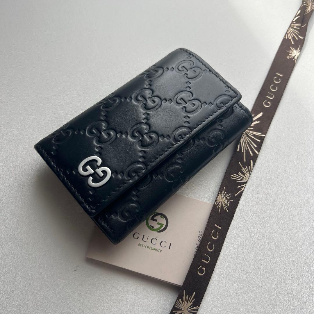 389 極上美品 GUCCI グッチ シマ キーケース