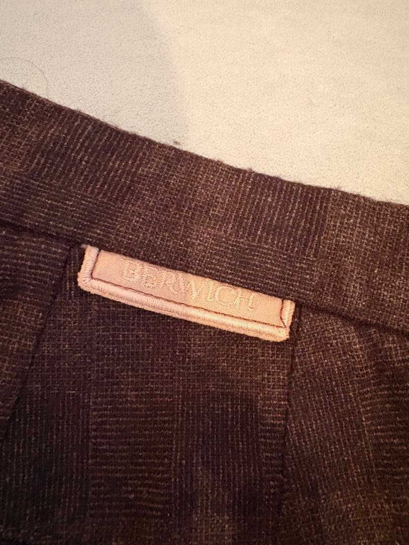 新品　BERWICH ダークブラウン スラックス パンツ　ベルウィッチ　48