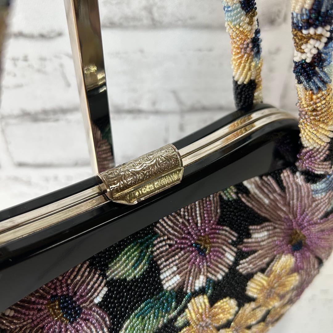 ビーズバック レトロ 花柄 和装 洋装 小物 ハンドバッグ 総柄 フォーマル