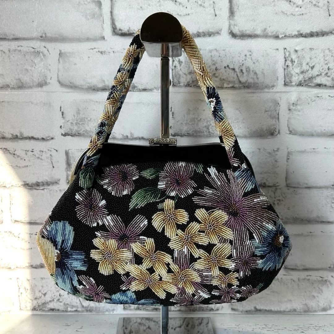 ビーズバック レトロ 花柄 和装 洋装 小物 ハンドバッグ 総柄 フォーマル