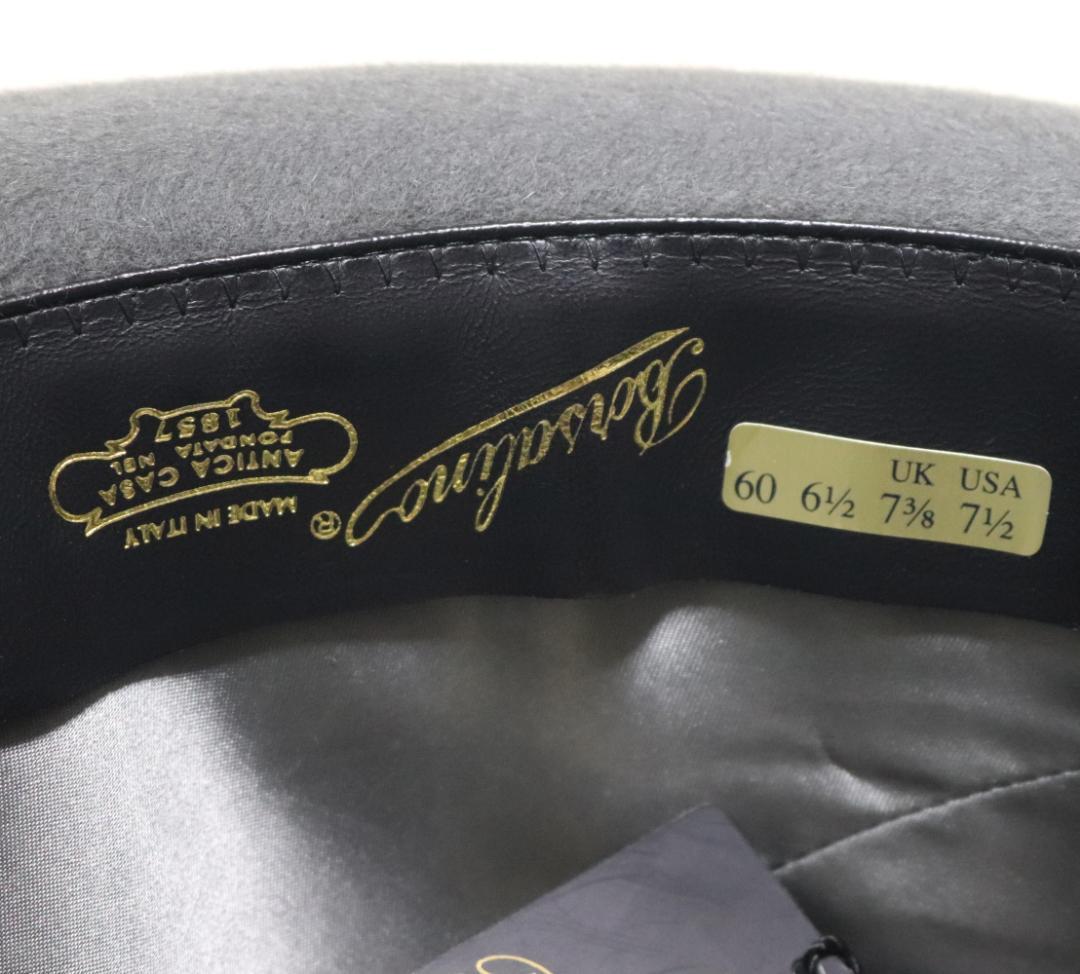 新品【ボルサリーノ】高級グアナゴ 兎 グアナゴの毛 ファーフェルトハット 60