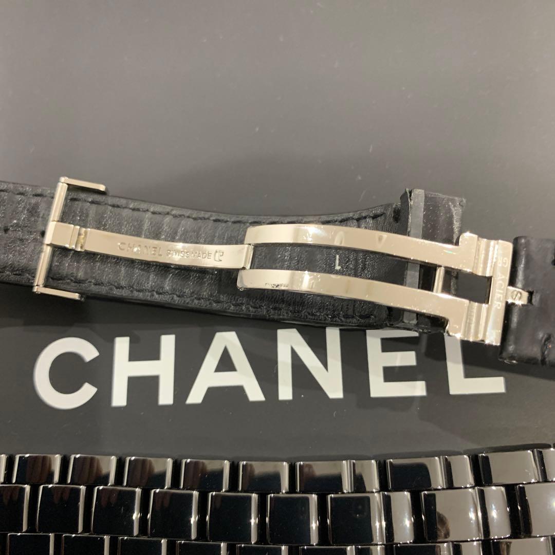 CHANEL  J12  41ミリサイズ　　セラミックコマ2個　革ベルト
