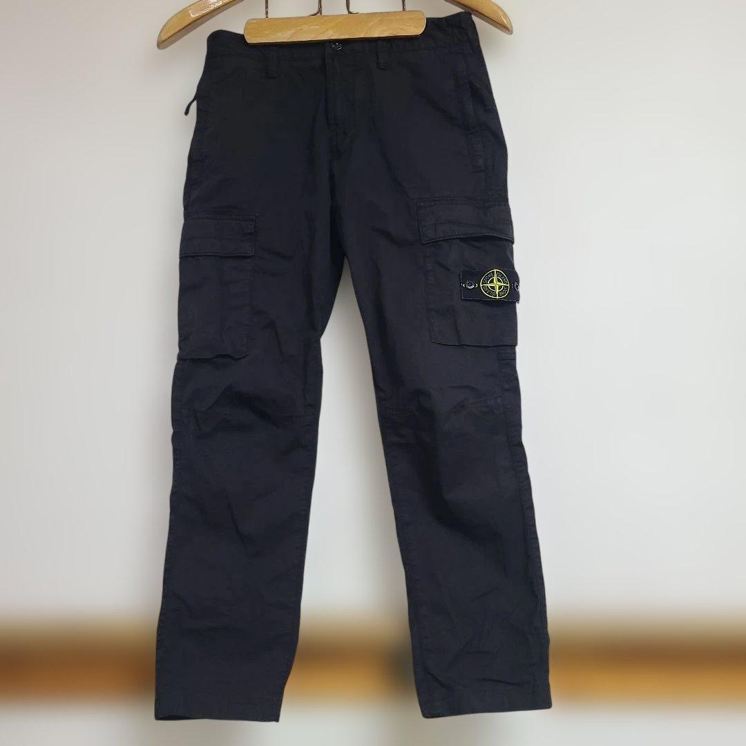 stone ストーンアイランド 黒 ブラック w30 カーゴパンツ